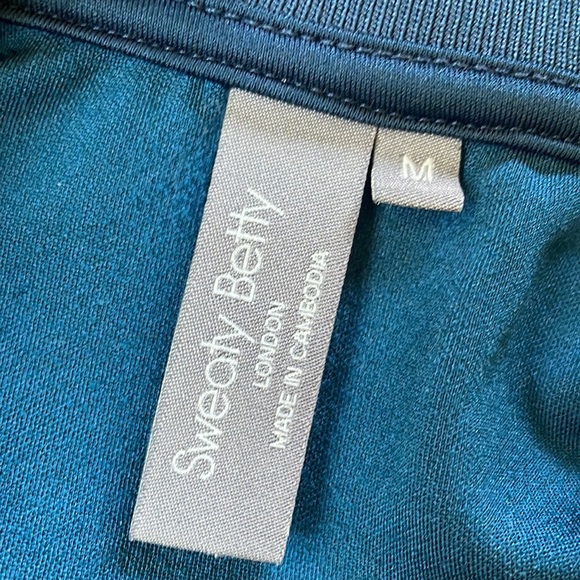 Sweaty Betty Retro Classic Track Jacket Blue with Red White Stripe Size Medium - Picture 7 of 11